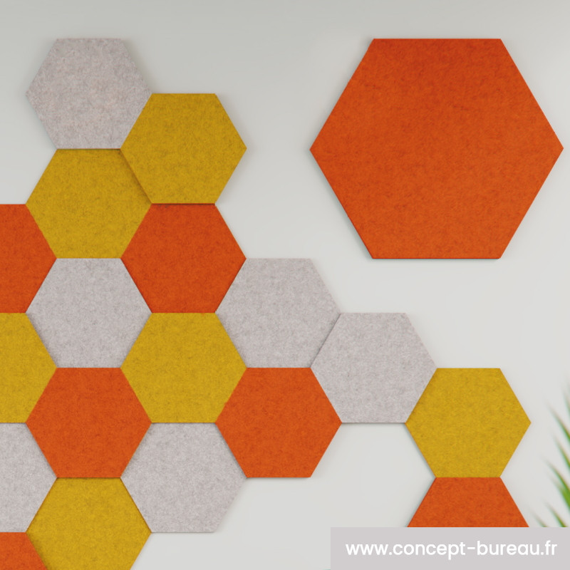 Panneau acoustique mural - HEXAGON - BAUX - en laine de bois / pour bureau  / pour établissement public