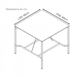Table haute de réunion dimensions
