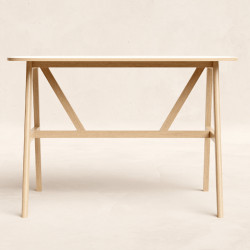 Table de réunion haute en bois