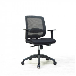 Fauteuil de bureau ergonomique noir avec support lombaire réglable
