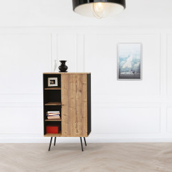 Armoire haute portes battantes avec bibliothèque MAGIC L262xH216