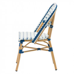 Chaise de terrasse bleu et blanc