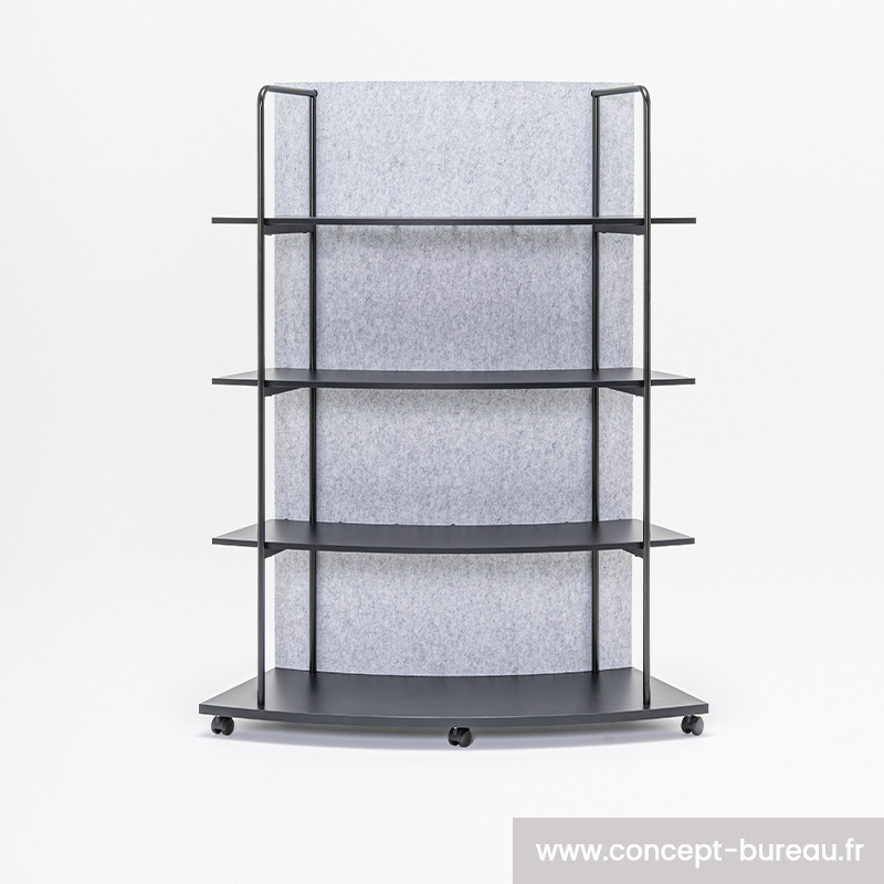 RWUDV Étagère Mobile 5 Niveaux Avec Roulettes - Organisateur Bureau Compact - Rangement Livres Angle Multifonction