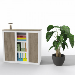 Armoire à rideaux mi-haute