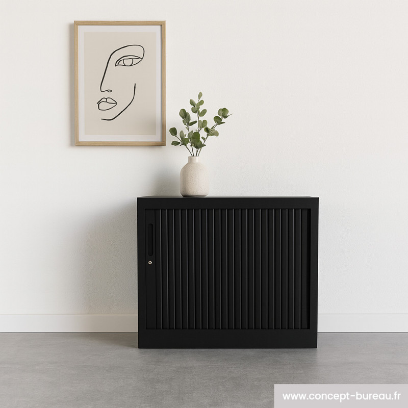 Armoire basse à rideaux Alisier