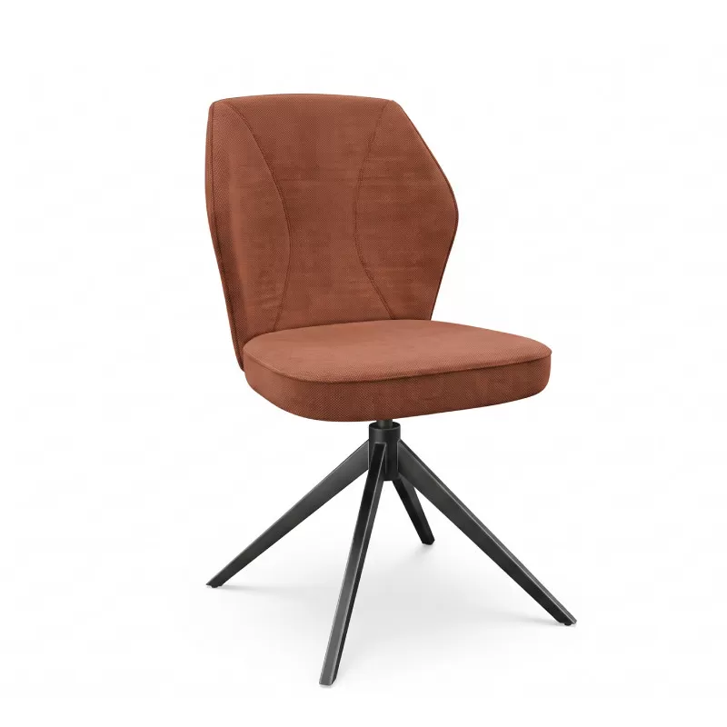 Chaise de réunion pivotante VIENNA terracotta sans accoudoirs, piétement acier noir