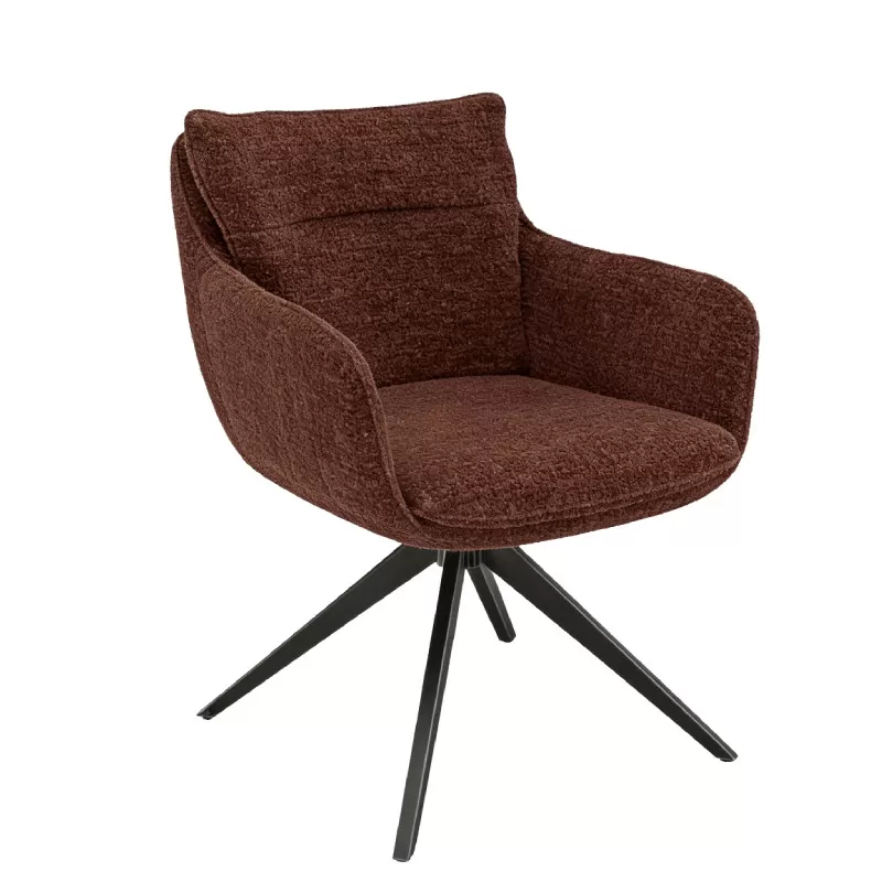 Chaise de réunion confortable BELFAST terre battue, coque enveloppante et accoudoirs