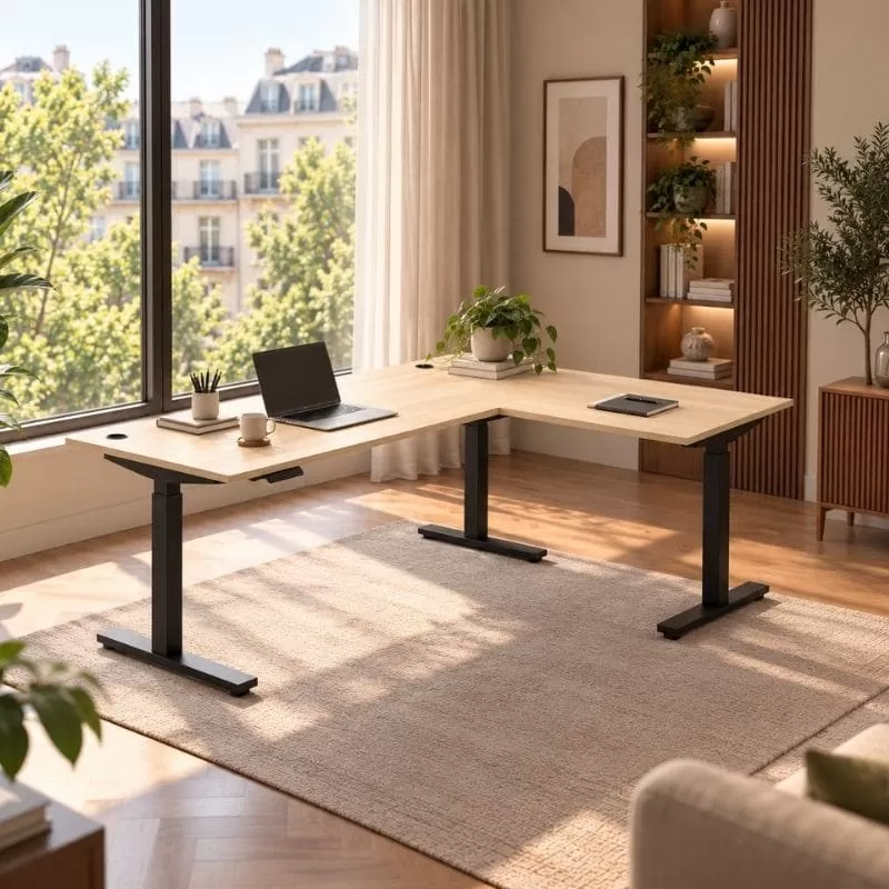 Bureau en L électrique réglable en hauteur