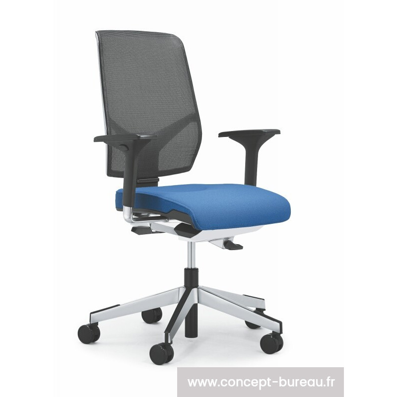 Fauteuil de travail Dos résille GIROFLEX 68 assise tissu bleu attention piétement chromé sur la photo non vendu sur le site Fauteuil de travail Dos résille GIROFLEX 68 assise tissu bleu attention piétement chromé sur la photo non vendu sur le site