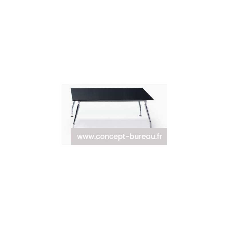 Table de reunion en verre GLAMOUR finition noir Table de reunion en verre GLAMOUR finition noir