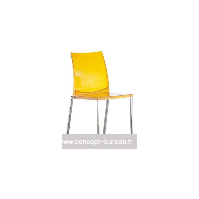Lot de 2 Chaises en polypro KUADRA coloris jaune Lot de 2 Chaises en polypro KUADRA coloris jaune