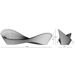 Plan de dimensions du Banc d'extérieur FOLLY