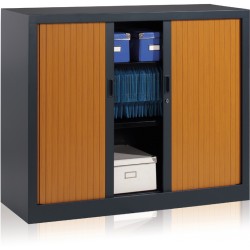 Armoire mi-haute à rideaux H105cm ALISIER