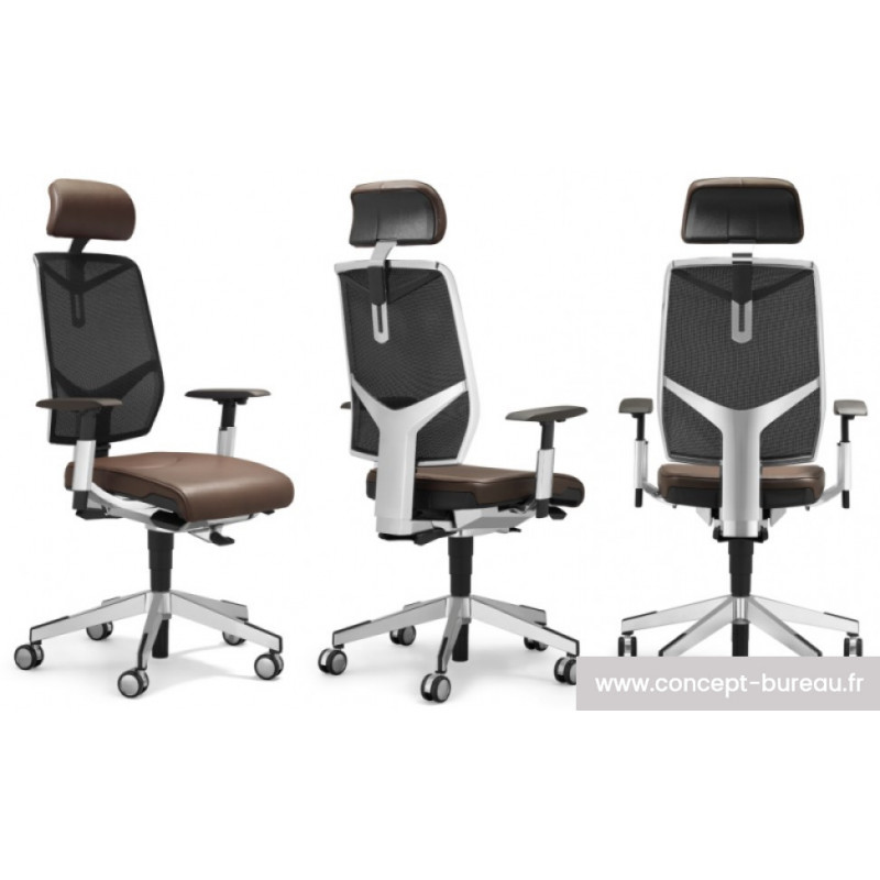 Fauteuil de bureau avec têtière dos résille GIROFLEX 68 Fauteuil de bureau avec têtière dos résille GIROFLEX 68