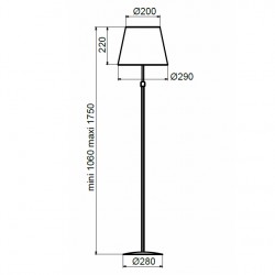 Lampe sur pied télescopique  ISIK