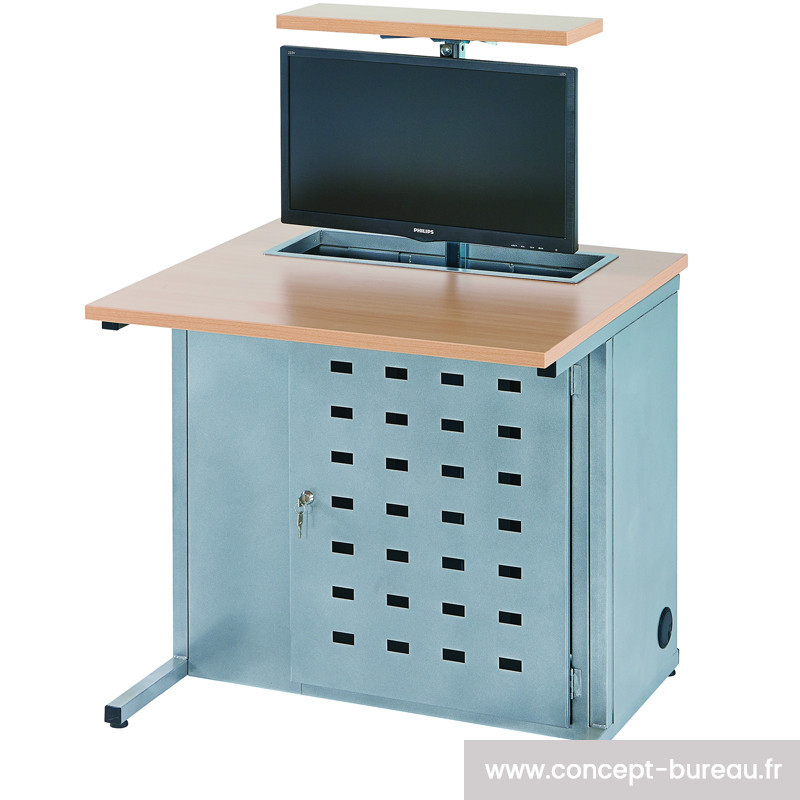 Table informatique avec un rangement d'écran Table informatique avec un rangement d'écran